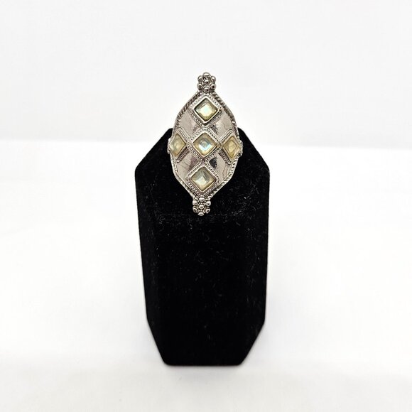 Gorgeous Silver/Yellow Tone Ring Size 6 or 6.5 - Picture 4 of 12